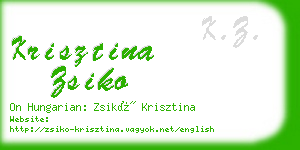 krisztina zsiko business card